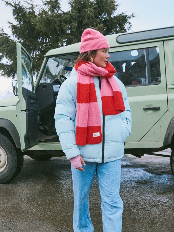 1 Forever Winter - Stripy Scarf for Women Red ERJAA04414 Roxy