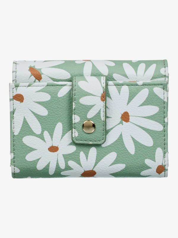 3 Sideral Love Printed - Kunstleder-Brieftasche für Frauen Grün ERJAA04442 Roxy