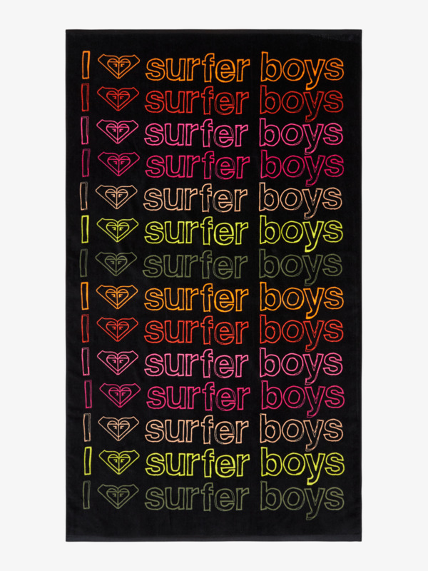 0 Cold Water Message - Beach Towel Black ERJAA04481 Roxy