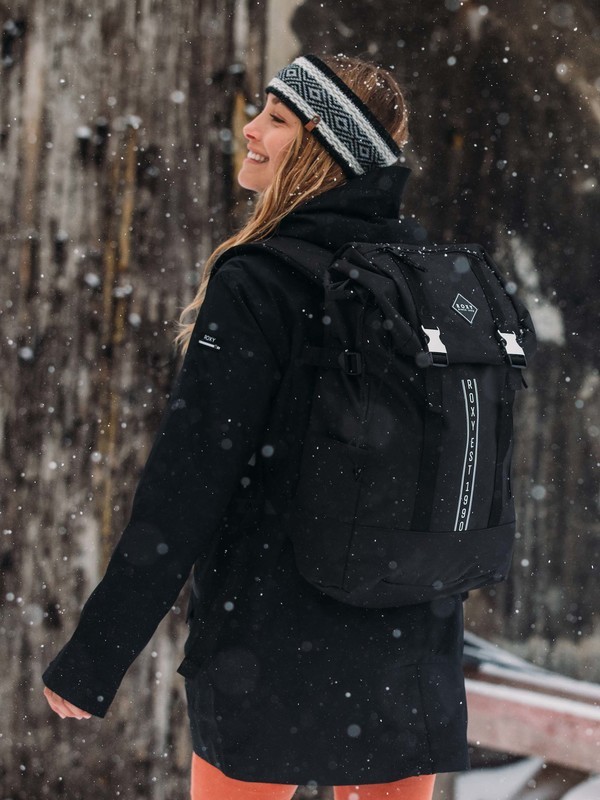 Black medium backpack top