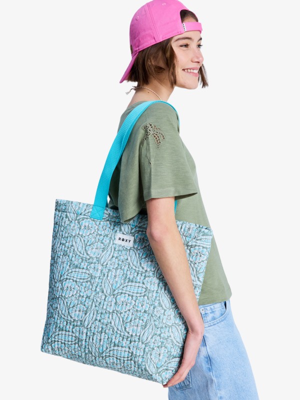 1 Wildest Dream - Bolsa de playa con asas para mujer Verde ERJBP04948 Roxy