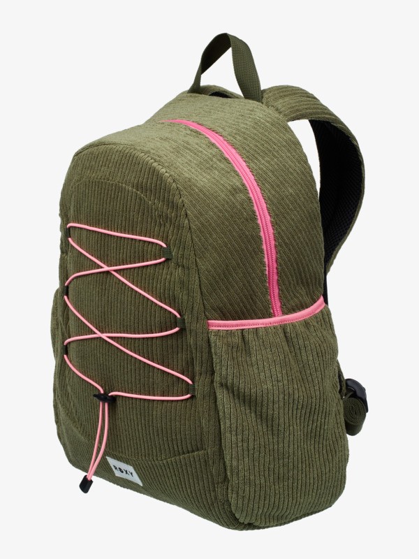 1 True Color 15L - Corduroy Medium Backpack for Women Green ERJBP04967 Roxy