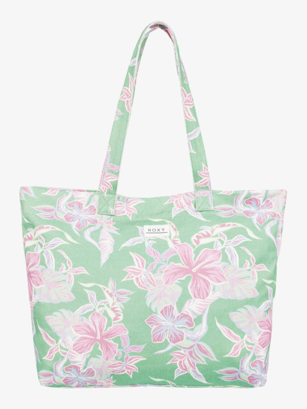 1 Hibiscus Island - Bolsa de tela grande para Mujer Verde ERJBT03420 Roxy