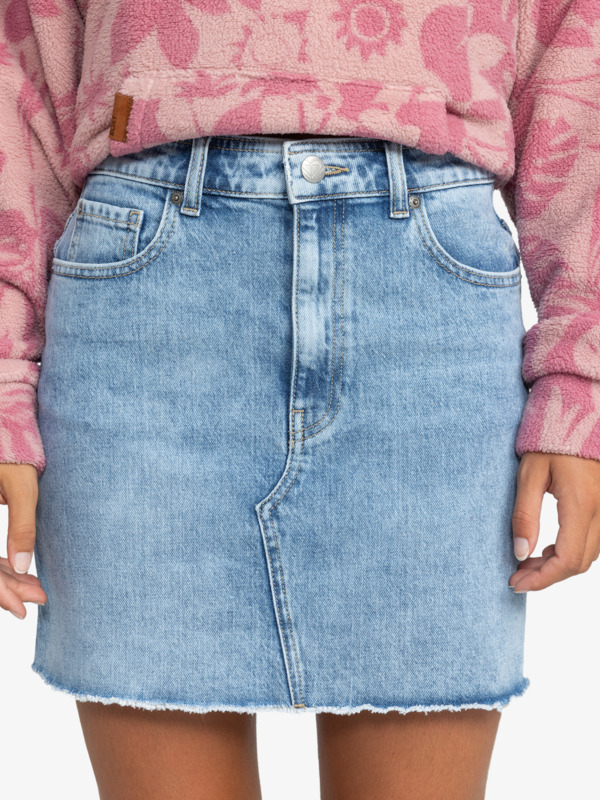 0 Rain - Denim minirok voor Dames  ERJDK03033 Roxy