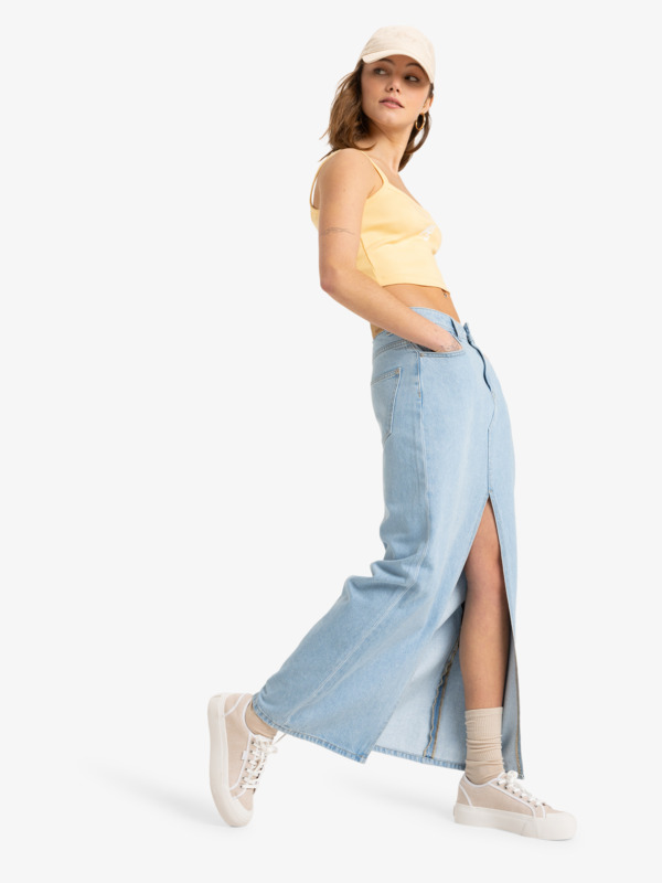 5 Sun Winds - Long Denim Skirt for Women Blue ERJDK03035 Roxy