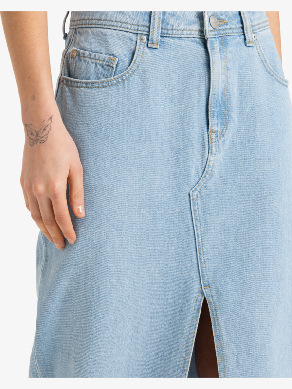 6 Sun Winds - Long Denim Skirt for Women Blue ERJDK03035 Roxy