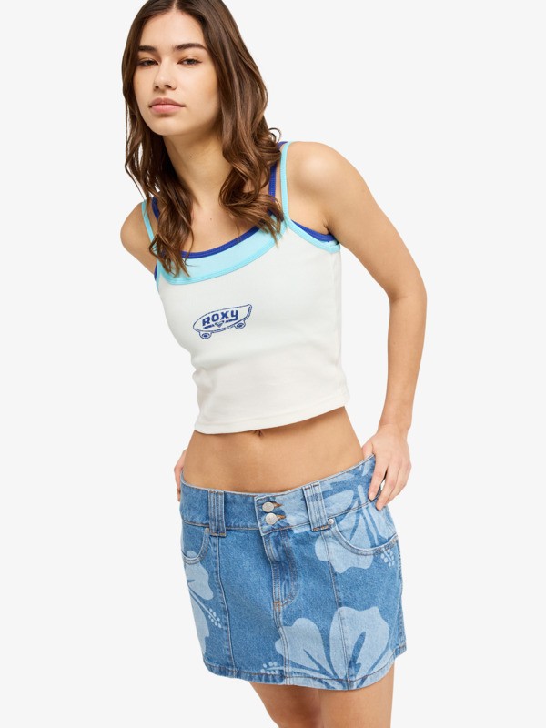 7 Stunning Spirit - Denim Skirt for Women Blue ERJDK03045 Roxy