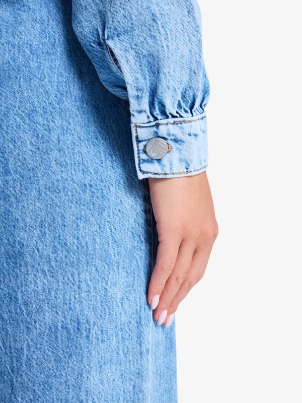 5 Coastal Weekend - Langärmliger Jeans-Einteiler für Frauen Blau ERJDO03001 Roxy