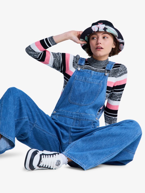 7 Wild Heart - Denim Overalls for Women Blue ERJDO03006 Roxy