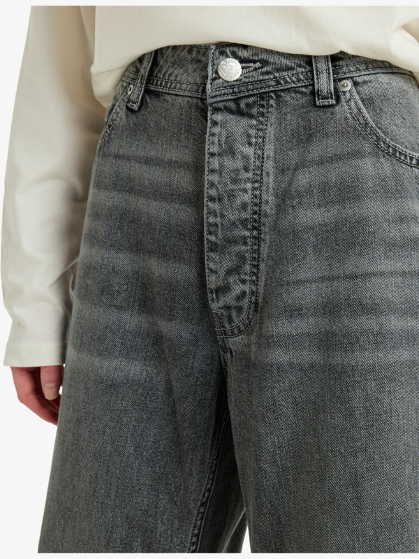 4 Milla Wide Leg Regular Mid - Cropped for Women Grey ERJDP03312 Roxy