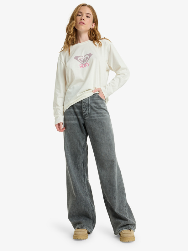 0 Milla Wide Leg Regular Mid - Cropped for Women Grey ERJDP03312 Roxy