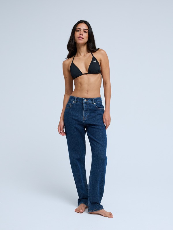 6 Moonrise Long Mid Ocean Blue - Straight Fit Denim Jeans for Women Blue ERJDP03320 Roxy