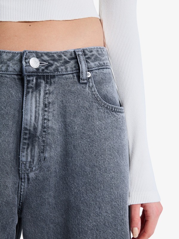 2 Laidback Low Lava - Loose Fit Denim Jeans for Women Black ERJDP03321 Roxy