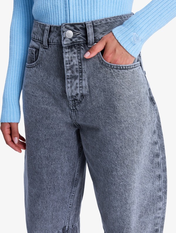 2 Barreled Babe High Lava - Jeans barrel fit pour Femme Noir ERJDP03322 Roxy