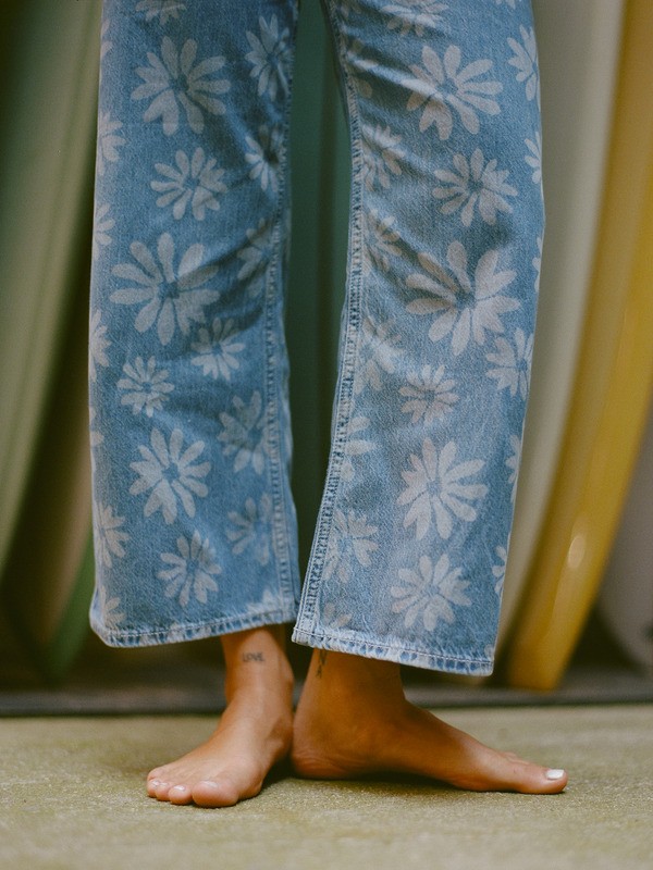 3 Boogie Night Mid Surf Wash - Wide Leg Denim Jeans for Women Blue ERJDP03323 Roxy