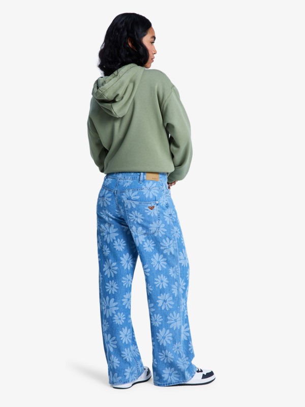 5 Boogie Night Mid Surf Wash - Wide Leg Denim Jeans for Women Blue ERJDP03323 Roxy