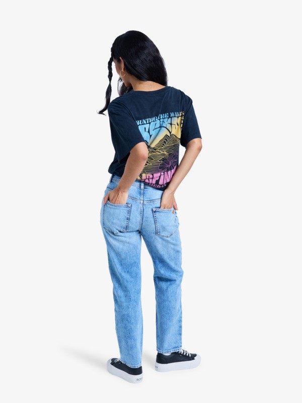3 Patti Straight Beau - Straight Denim Jeans for Women Blue ERJDP03328 Roxy