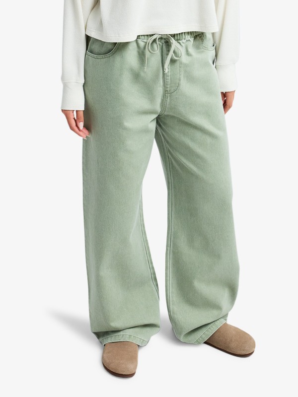 0 Saltwater Color Mid - Vaquero holgado para mujer Verde ERJDP03329 Roxy