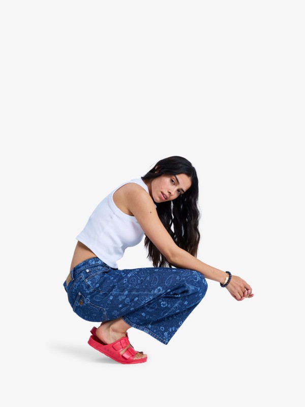 6 Boogie Night Mid Ocean Blue - Jeans large pour Femme Bleu ERJDP03332 Roxy