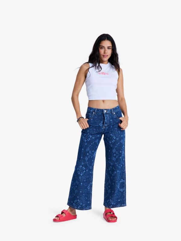 0 Boogie Night Mid Ocean Blue - Jeans large pour Femme Bleu ERJDP03332 Roxy