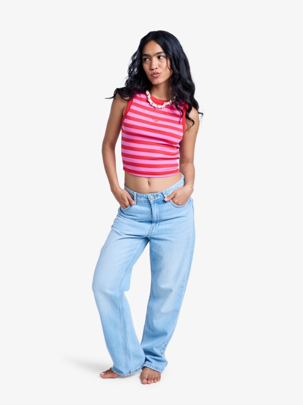 0 London Aqua Mirage - Cropped Jeans for Women Blue ERJDP03334 Roxy