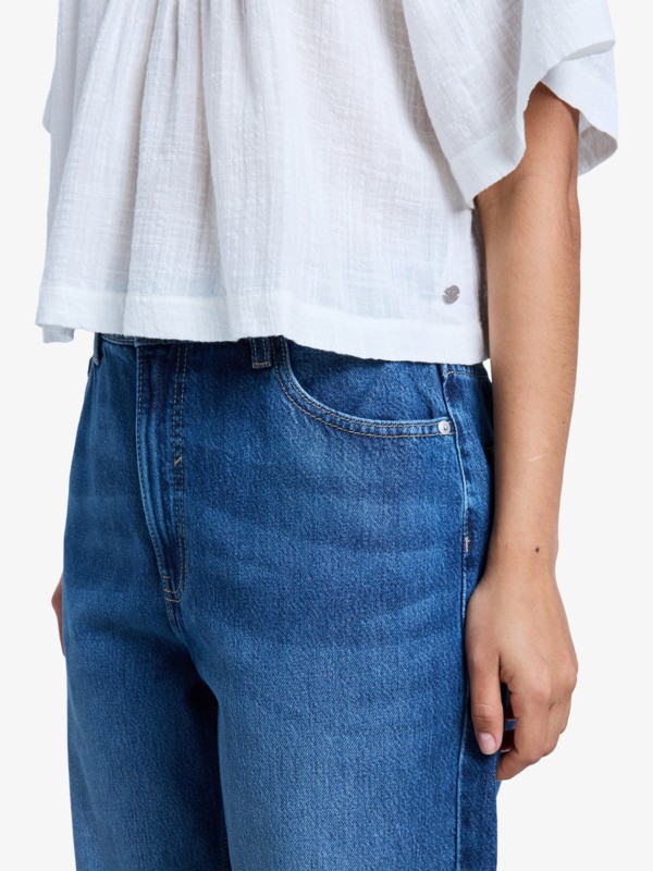 4 London Aqua Mirage - Cropped Jeans for Women Blue ERJDP03334 Roxy