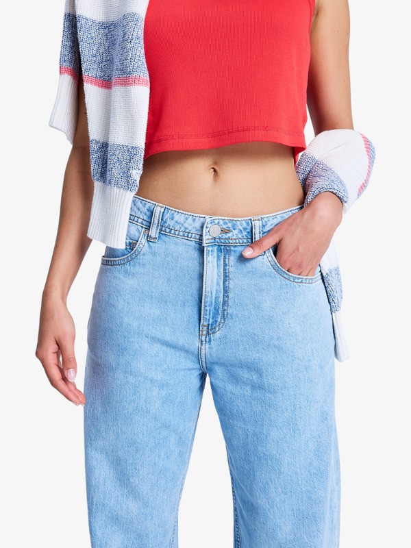1 Dawn Patrol Mid Sunbleached - Jeans à coupe ample pour Femme Bleu ERJDP03340 Roxy