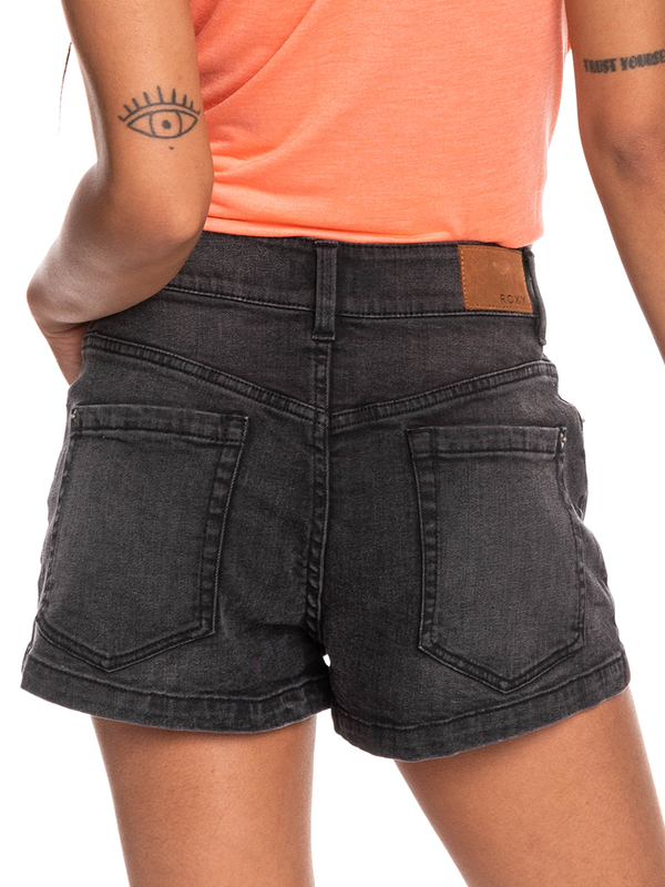 Black denim shorts womens online