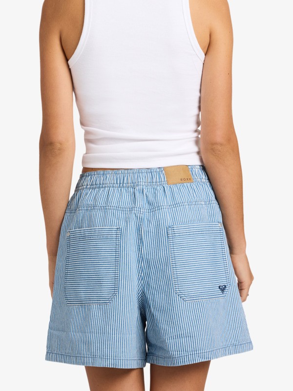 7 Stay Wavy Mid - Short en denim pour Femme Blanc ERJDS03345 Roxy