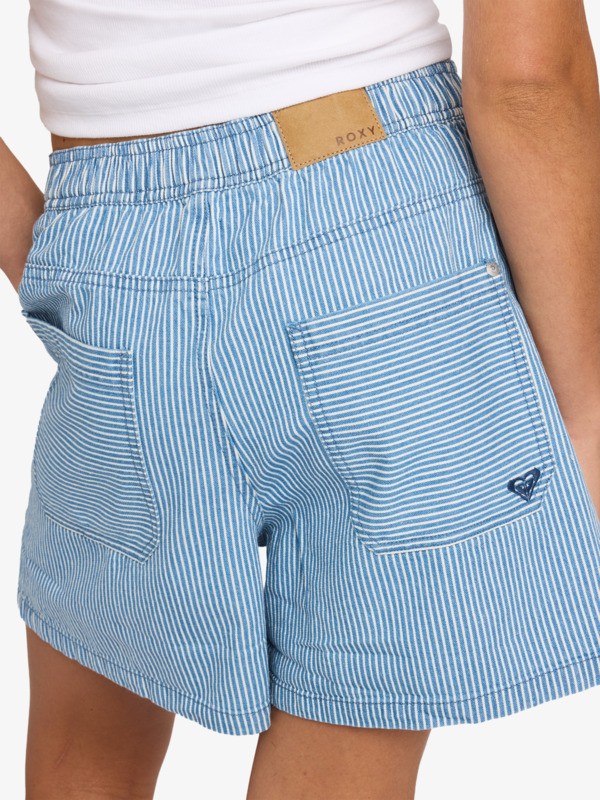 10 Stay Wavy Mid - Short en denim pour Femme Blanc ERJDS03345 Roxy