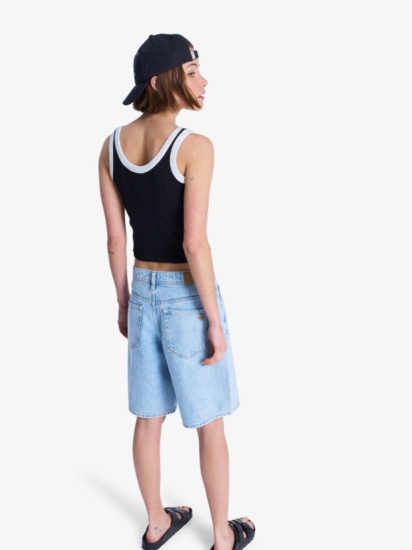 5 Breakers Mid Sunbleached - Denim Bermuda voor Dames Blue ERJDS03352 Roxy