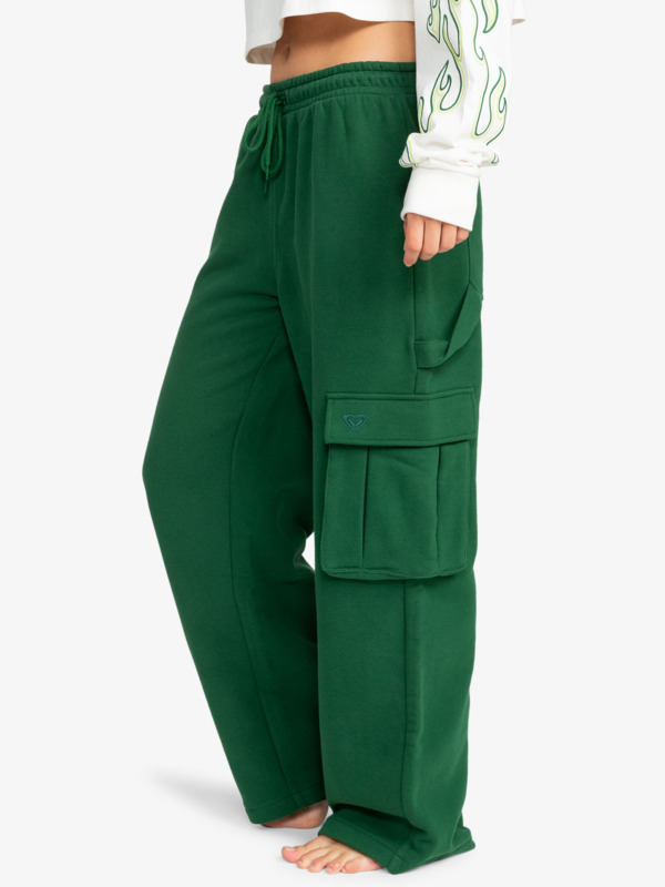 1 Kelia - Baggy Tracksuit Bottoms for Women Green ERJFB03404 Roxy