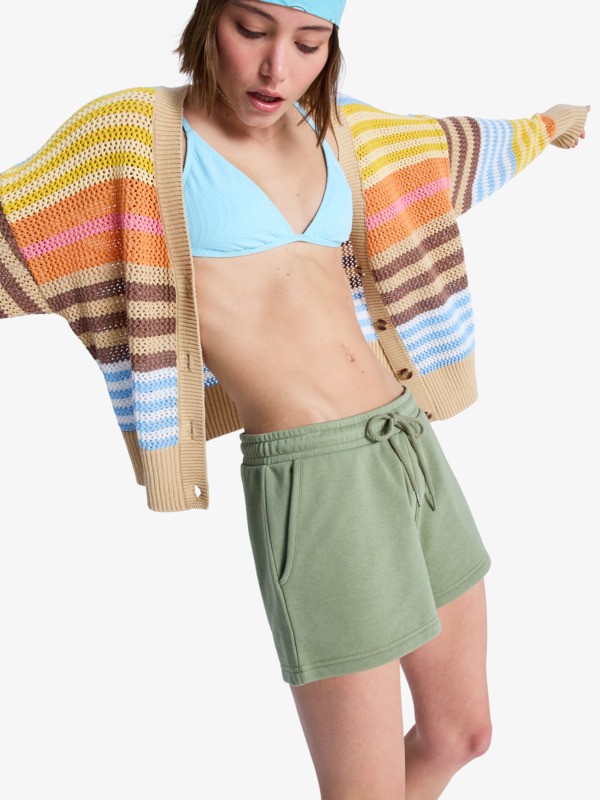 0 Surf Stoked - Short con cintura el&aacute;stica para Mujer Verde ERJFB03416 Roxy