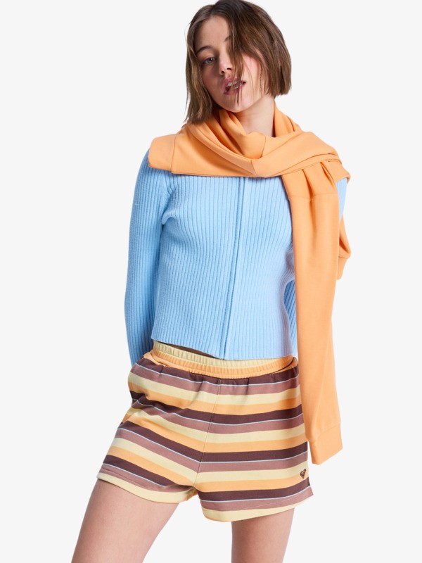 0 Perfect Stripe - Short en molleton pour Femme Marron ERJFB03493 Roxy