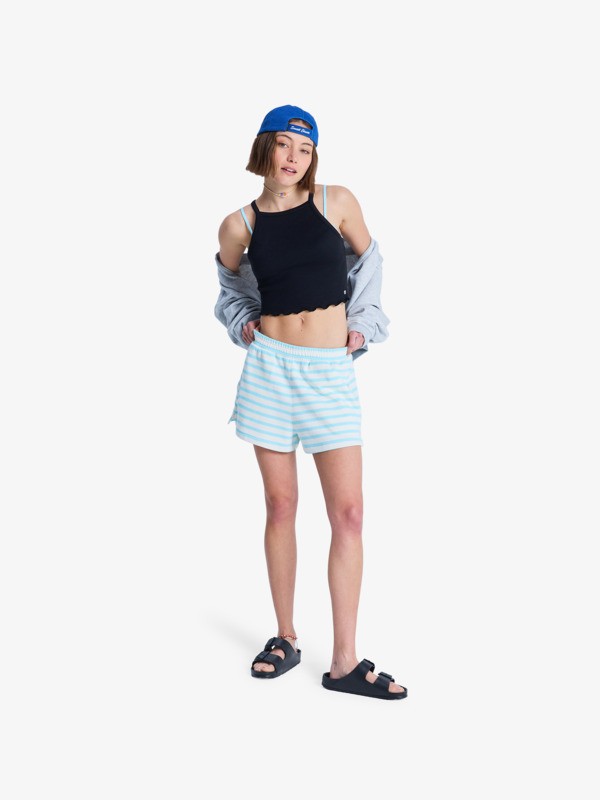 3 Perfect Stripe - Short en molleton pour Femme Bleu ERJFB03493 Roxy
