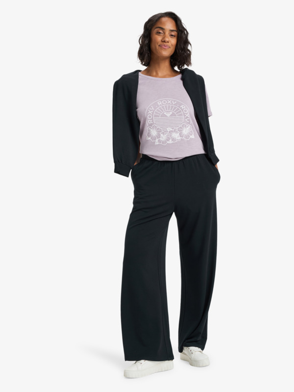 6 Surfing By Sunlight - Lounge-Jogginghose mit weitem Bein für Frauen Schwarz ERJFB03495 Roxy
