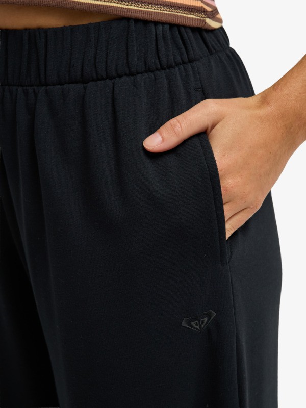 2 Surfing By Sunlight - Pantalón de chándal con pierna ancha para mujer Negro ERJFB03495 Roxy