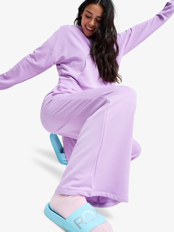 5 Surfing By Sunlight - Pantalon de jogging à jambes larges pour Femme Violet ERJFB03495 Roxy