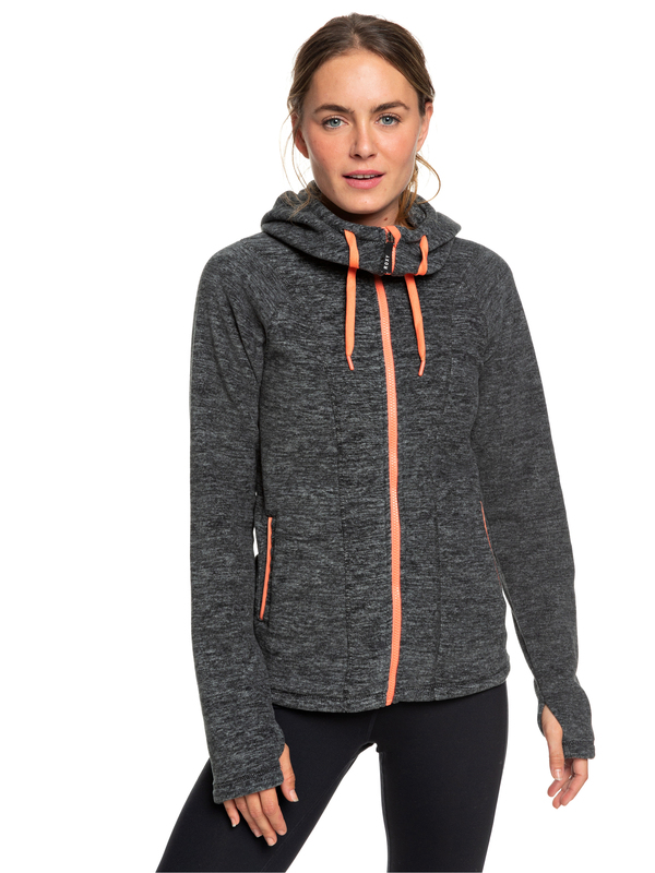 0 Electric Feeling - Fleece met Rits en Capuchon voor Dames Black ERJFT04057 Roxy