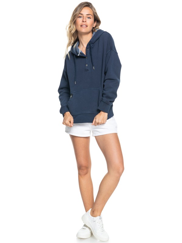 1 Girls Who Slide - Half-Snap Hoodie  ERJFT04186 Roxy