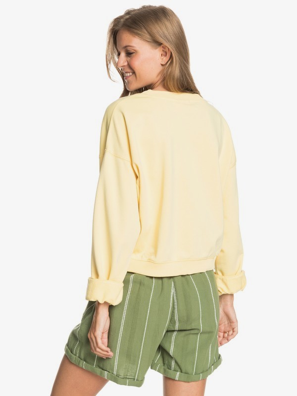 4 Break Away - Felpa in cotone biologico da Donna Yellow ERJFT04394 Roxy