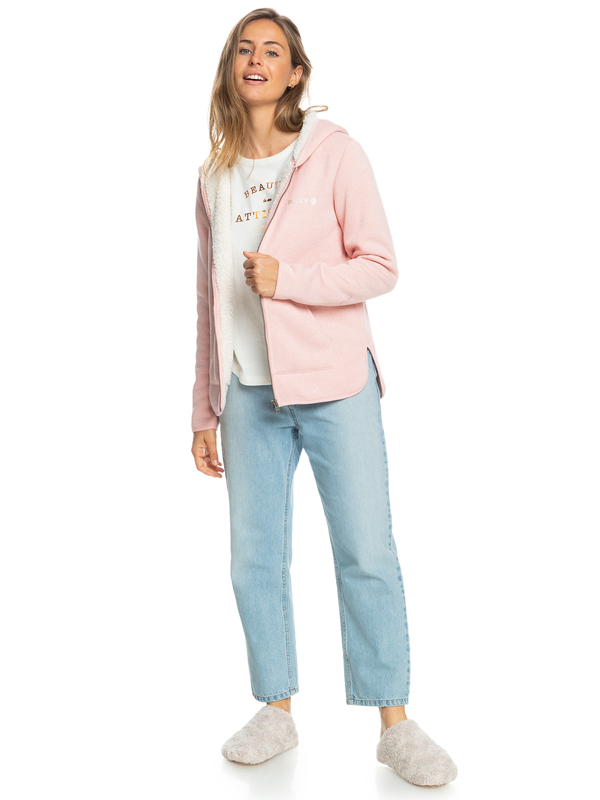 5 Icy Times - Sherpa Fleece Zip Hoodie for Women  ERJFT04612 Roxy