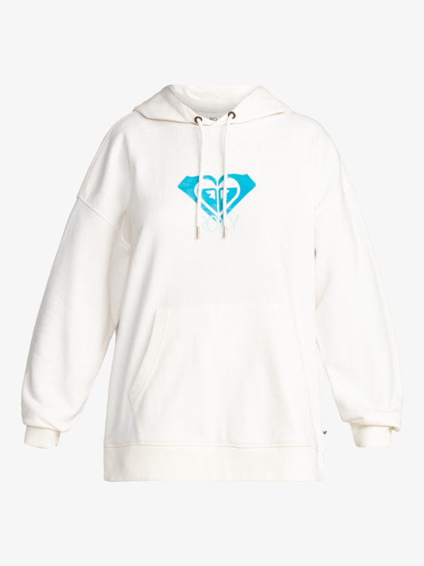 4 Roxy Life Warm Blue Hug - Sweatshirt com capuz oversized para Mulher Branco ERJFT04727 Roxy