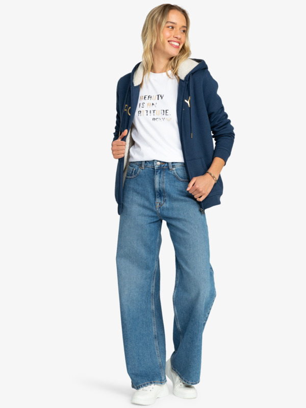 4 Itia Zip - Sweat zippé pour Femme Bleu ERJFT04816 Roxy