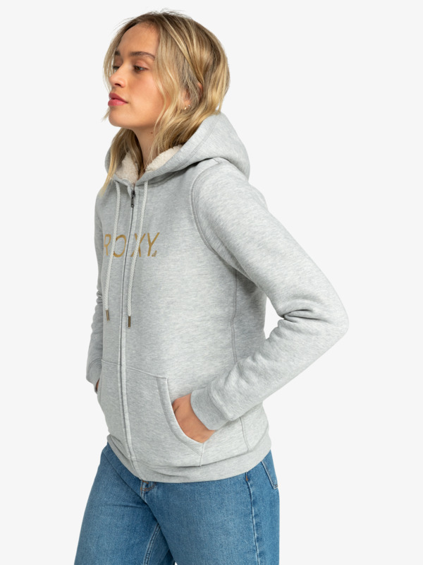 1 Itia Zip - Fleecetop met Rits voor Dames Gray ERJFT04816 Roxy