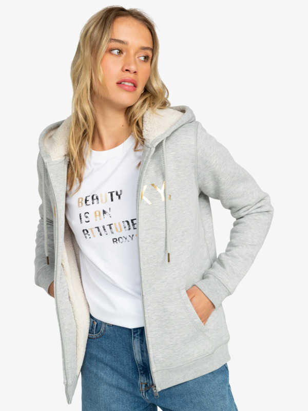 2 Itia Zip - Fleecetop met Rits voor Dames Gray ERJFT04816 Roxy