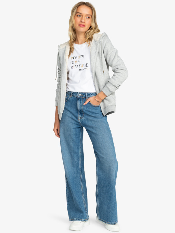 4 Itia Zip - Fleecetop met Rits voor Dames Gray ERJFT04816 Roxy