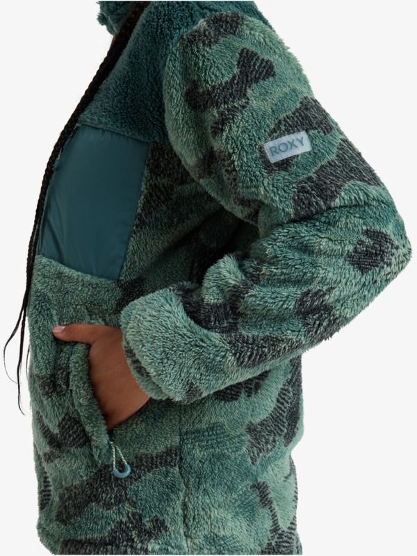 6 Alabama - Sweater met een Rits voor Dames Green ERJFT04823 Roxy