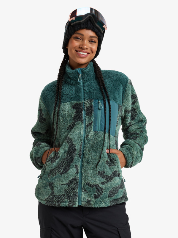 0 Alabama - Sweat zippé pour Femme Vert ERJFT04823 Roxy