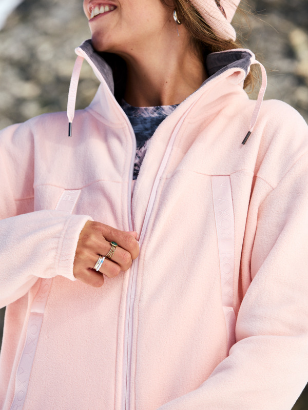 3 Fleeting Snow - Zip-Up Sweatshirt for Women Pink ERJFT04826 Roxy